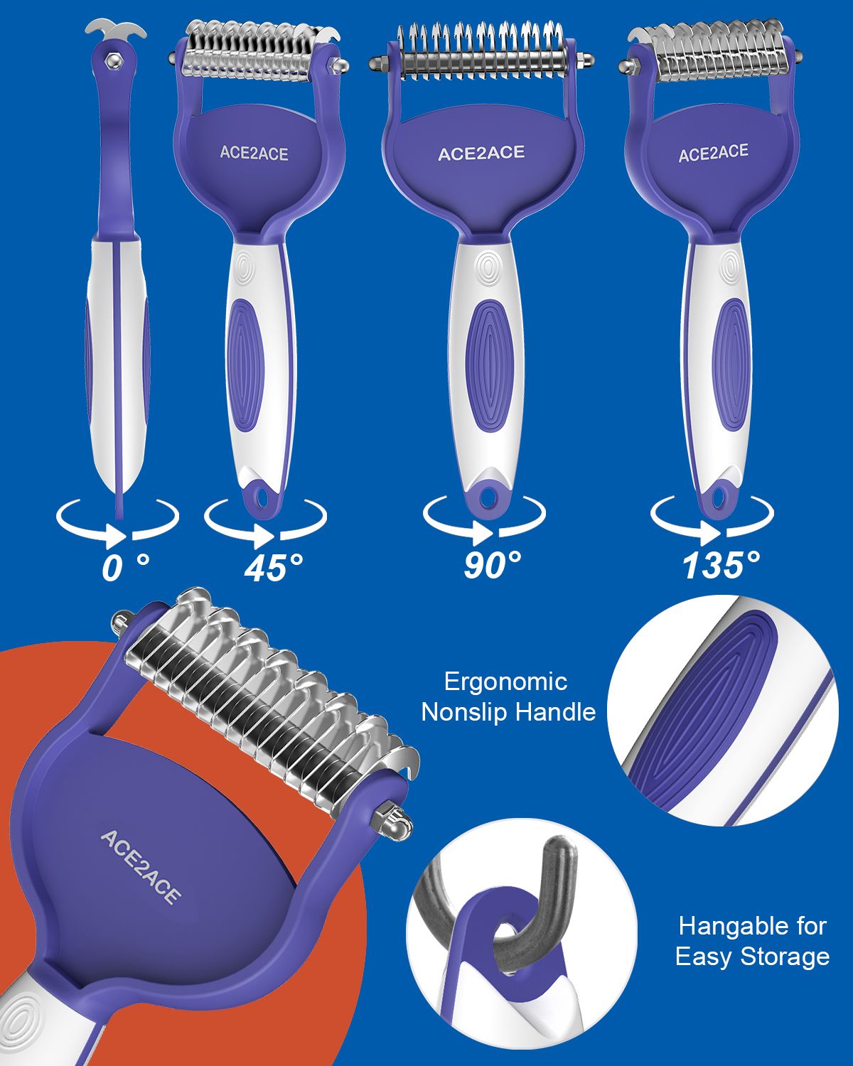 ACE2ACE Undercoat Rake for Dogs