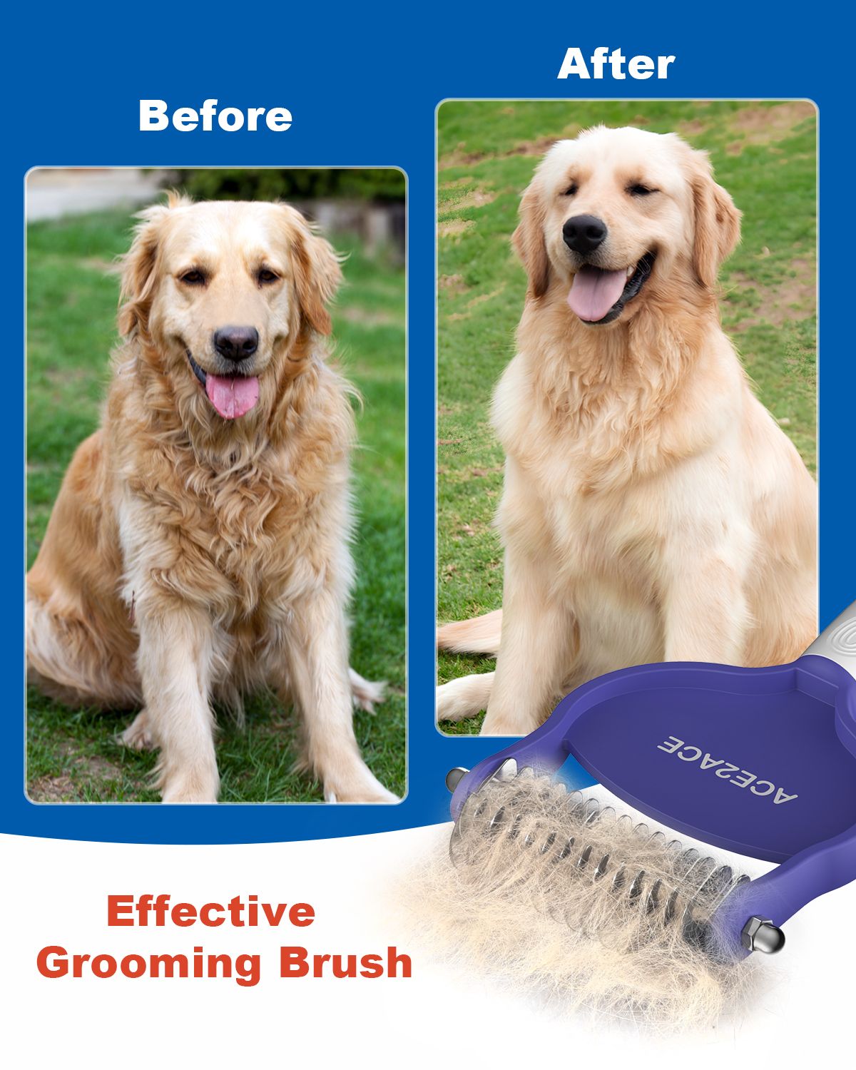 ACE2ACE Undercoat Rake for Dogs