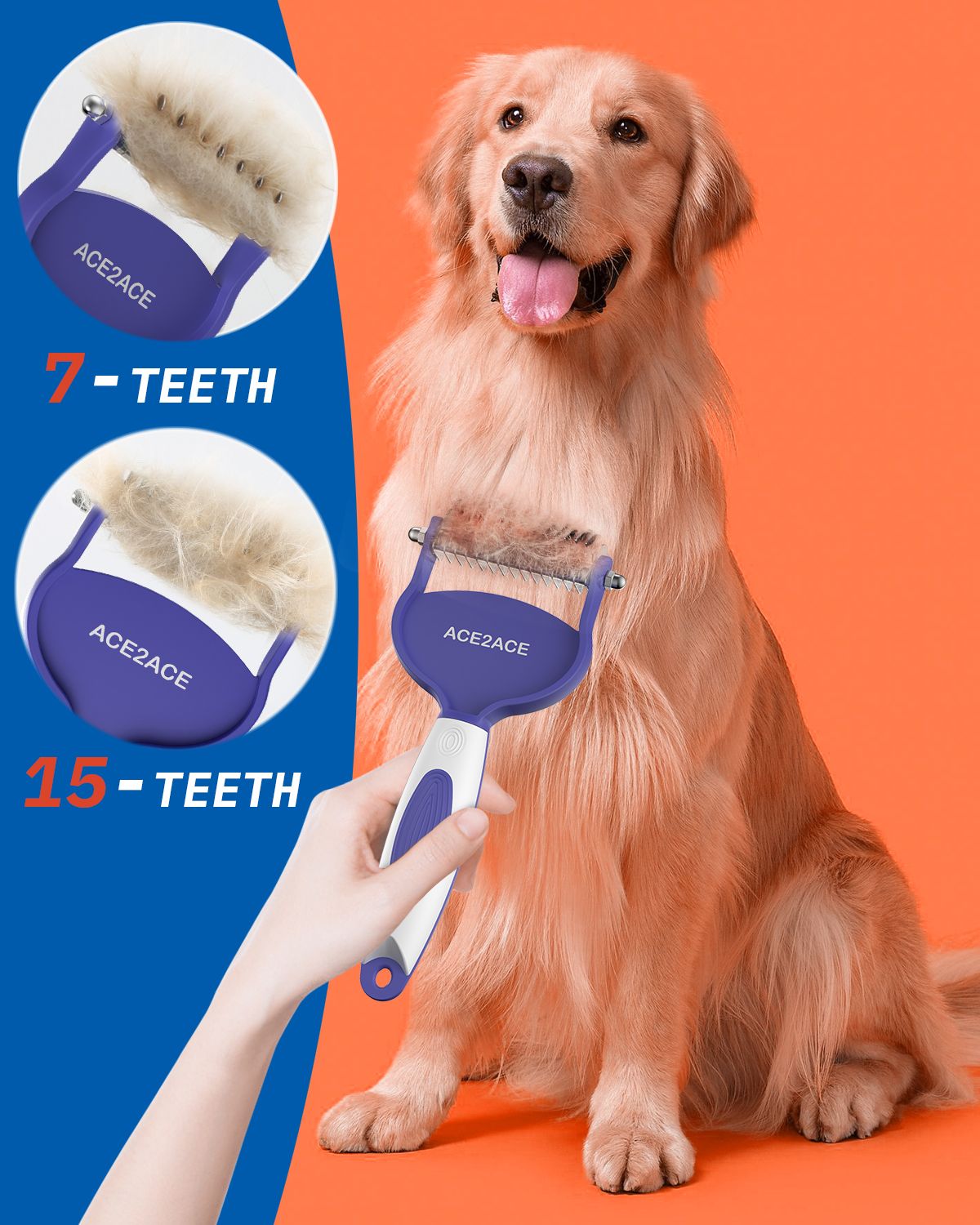 ACE2ACE Undercoat Rake for Dogs