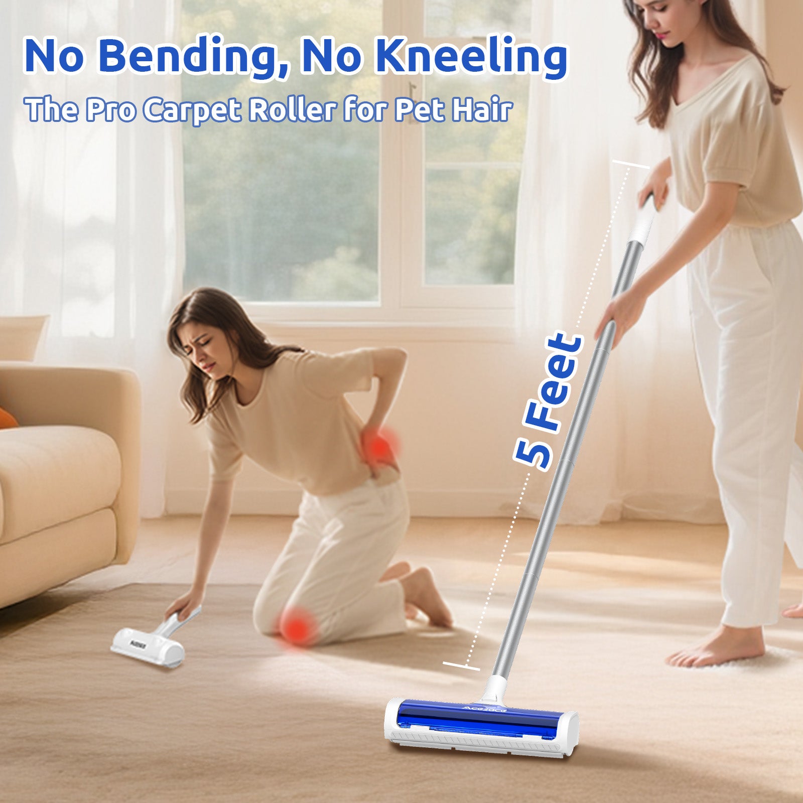 ACE2ACE Carpet Roller for Pet Hair-A3 Pro(Blue)